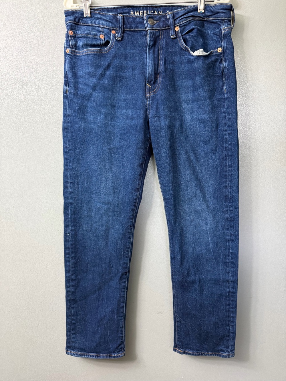 men's american eagle Original Straight Dark Wash Denim Jeans - Blue 32x30